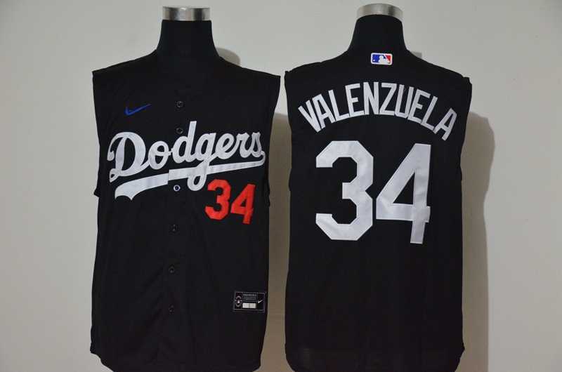 Dodgers 34 Fernando Valenzuela Black Nike Cool Base Sleeveless Jersey,We sell and wholesale Dodgers 34 Fernando Valenzuela Black Nike Cool Base Sleeveless Jersey on line form chian!